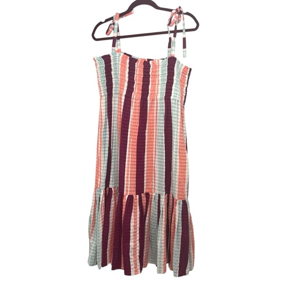 Tanya Taylor Swim NWT Leandra Smocked Striped Cover Up Dress Women’s 1X - Picture 5 of 11
